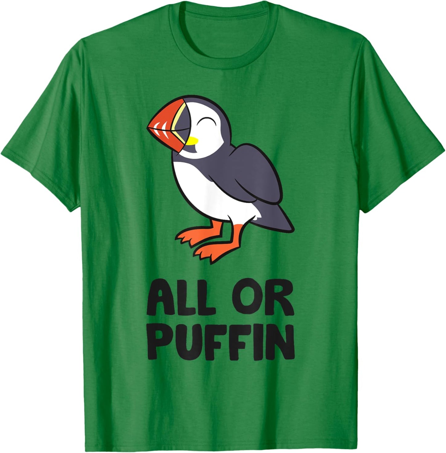 All Or Puffin Sea Bird Funny Puffin T-Shirt - T-Shirt | Irish Green