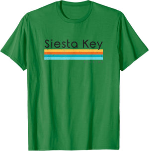 Vintage Siesta Key Florida Retro Design T-Shirt - T-Shirt | Irish Green