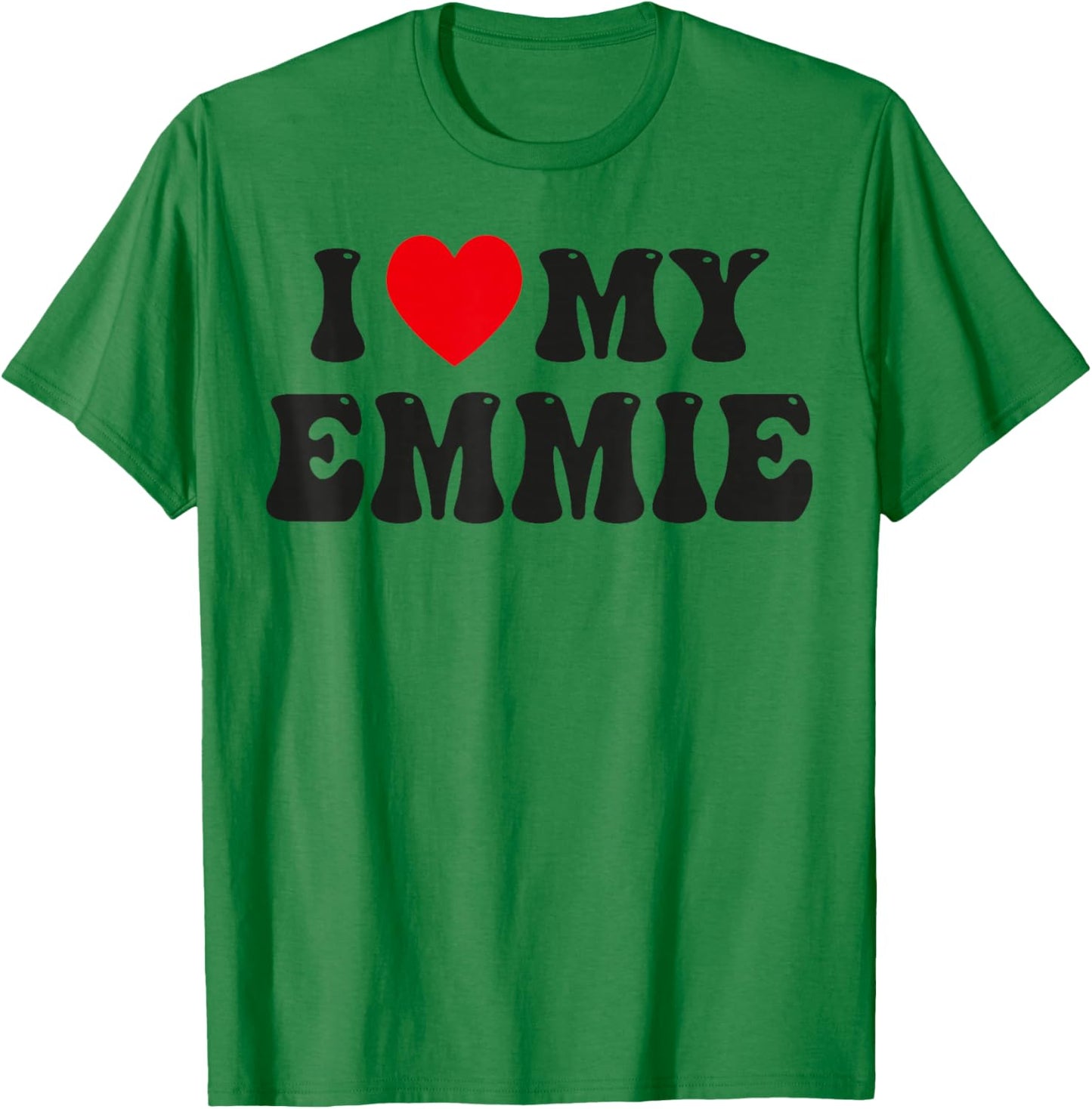I Love My Emmie Funny Valentine Red Heart Love Women Emmie T-Shirt - T-Shirt | Irish Green