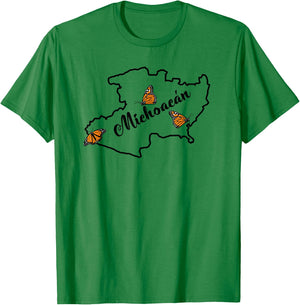 Michoacan, Mariposa Monarca T-Shirt - T-Shirt | Irish Green