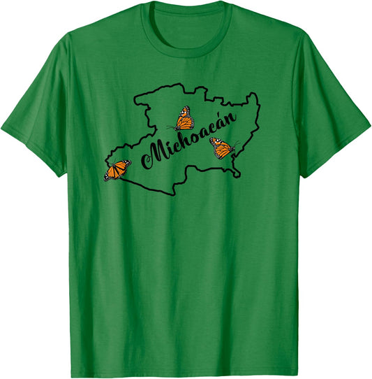 Michoacan, Mariposa Monarca T-Shirt - T-Shirt | Irish Green