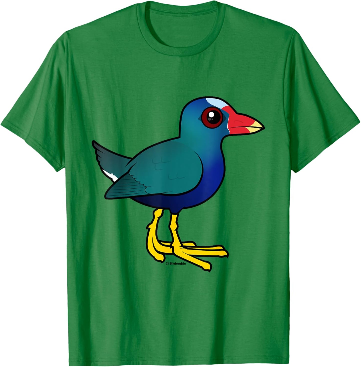 Funny Cartoon Purple Gallinule Birdorable Cute Bird T-Shirt - T-Shirt | Irish Green