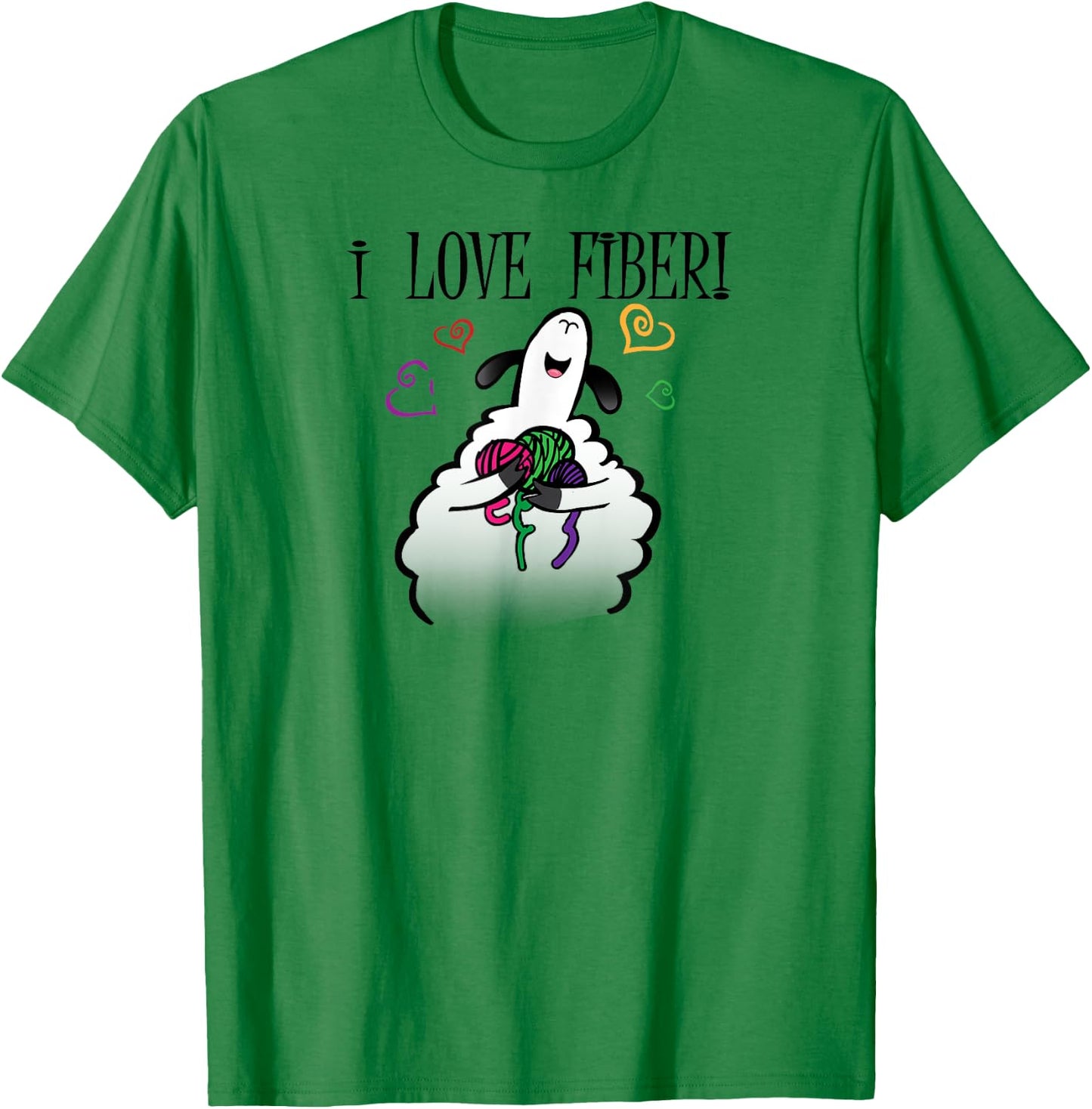 I love fibre Handspinning Funny sheep T-Shirt - T-Shirt | Irish Green