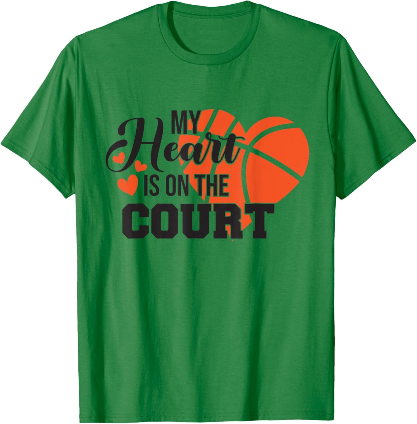 My heart is on that court women basketball kids T-Shirt - T-Shirt | Irish Green