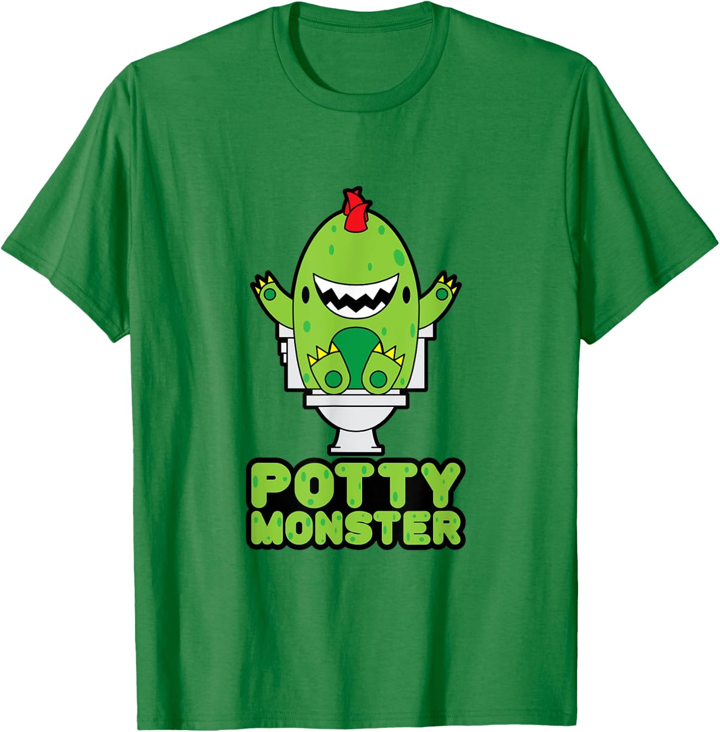 Potty Training Shirt For Boys Cute Toddler Potty Monsters T-Shirt - T-Shirt | Irish Green