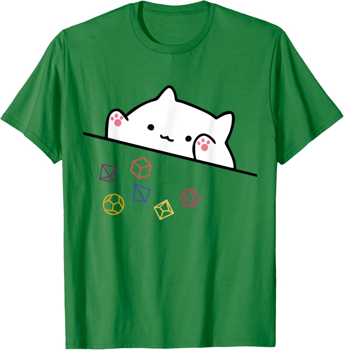 funny Cat Throwing Dice , Small, Grey T-Shirt - T-Shirt | Irish Green
