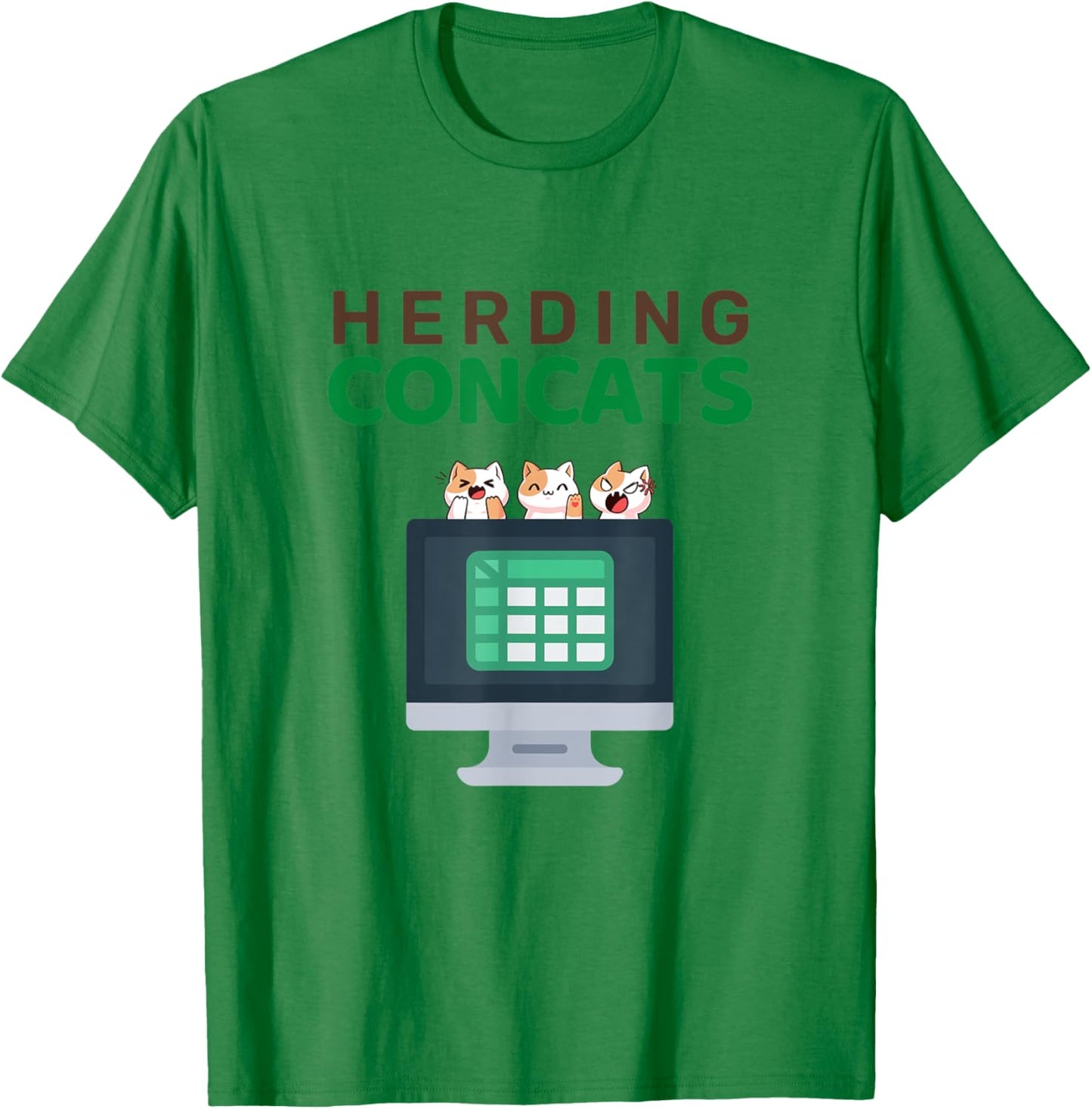 Concat Excel Formula Joke Spreadsheet Design Men Women T-Shirt - T-Shirt | Irish Green