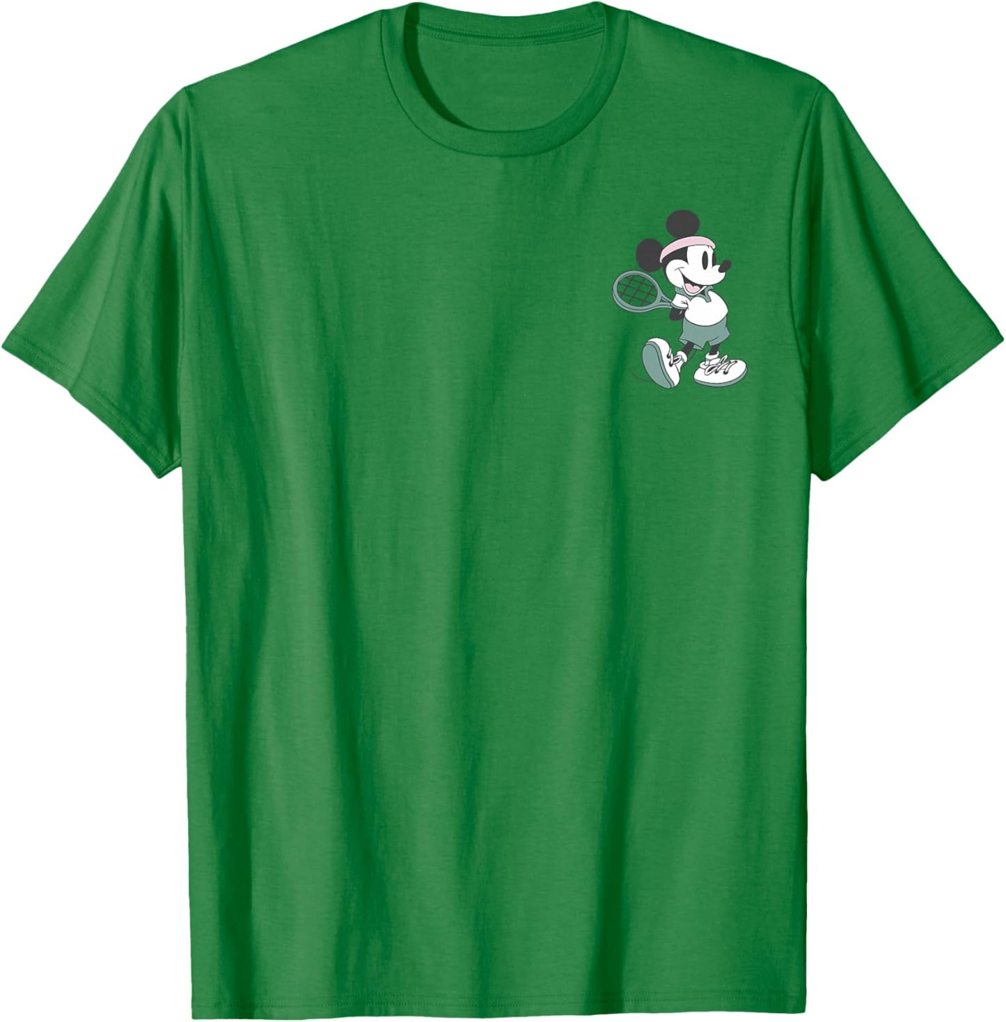 Disney Mickey and Friends Retro Tennis Mickey Pocket Logo T-Shirt - T-Shirt | Irish Green