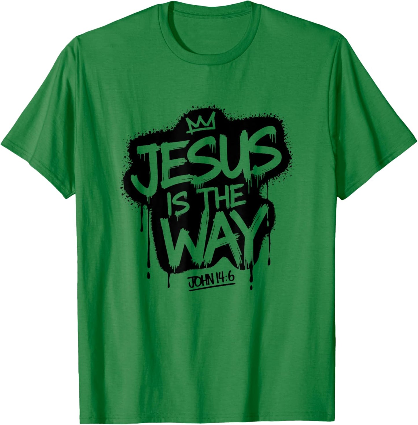 Jesus Is The Way John 14:6 Christian Graffiti T-Shirt - T-Shirt | Irish Green