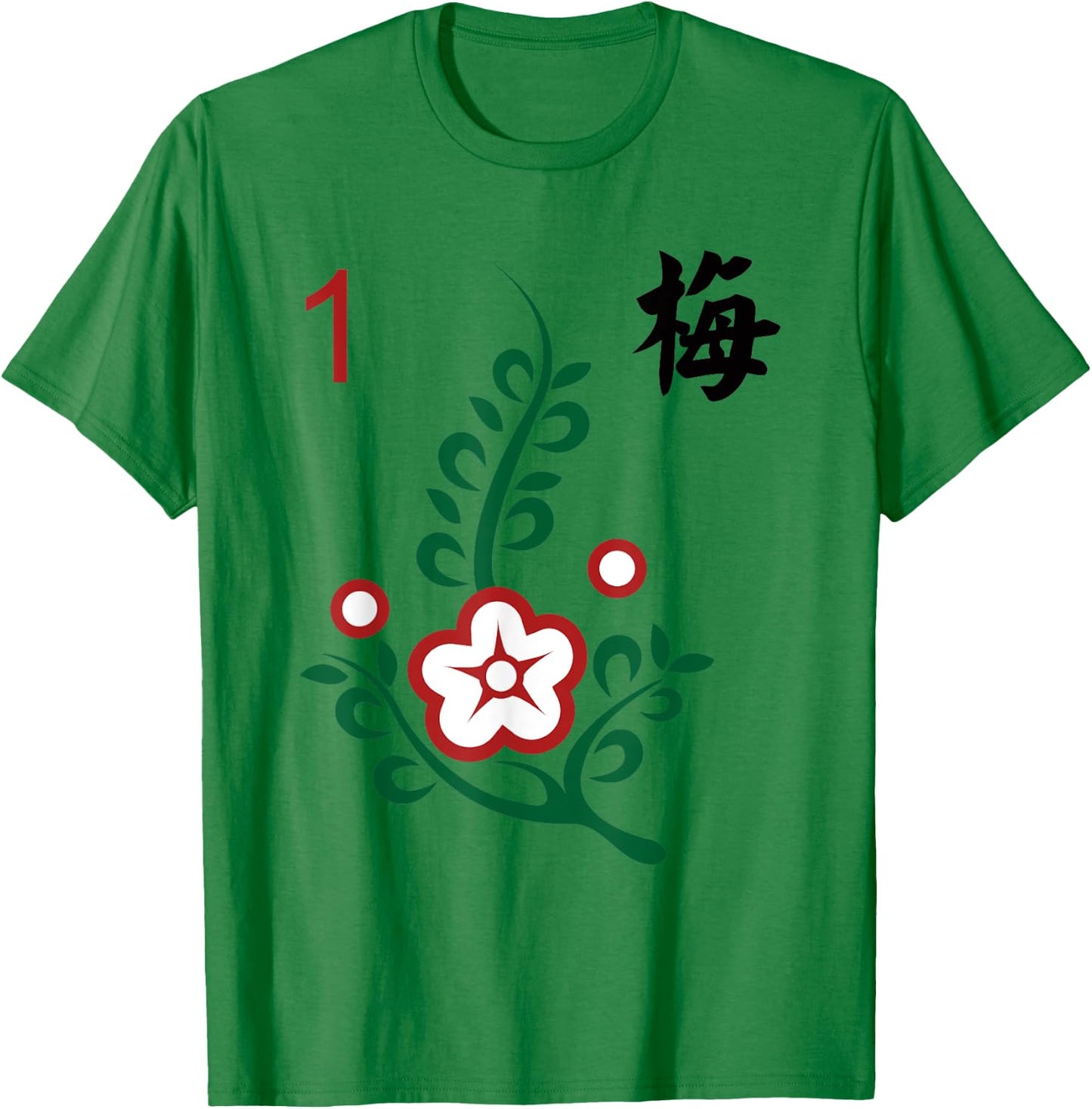 Chinese Mahjong Mah Jong Game Tiles Character Flower One T-Shirt - T-Shirt | Irish Green