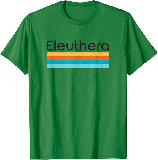 Vintage Eleuthera Bahamas Retro Design T-Shirt - T-Shirt | Irish Green