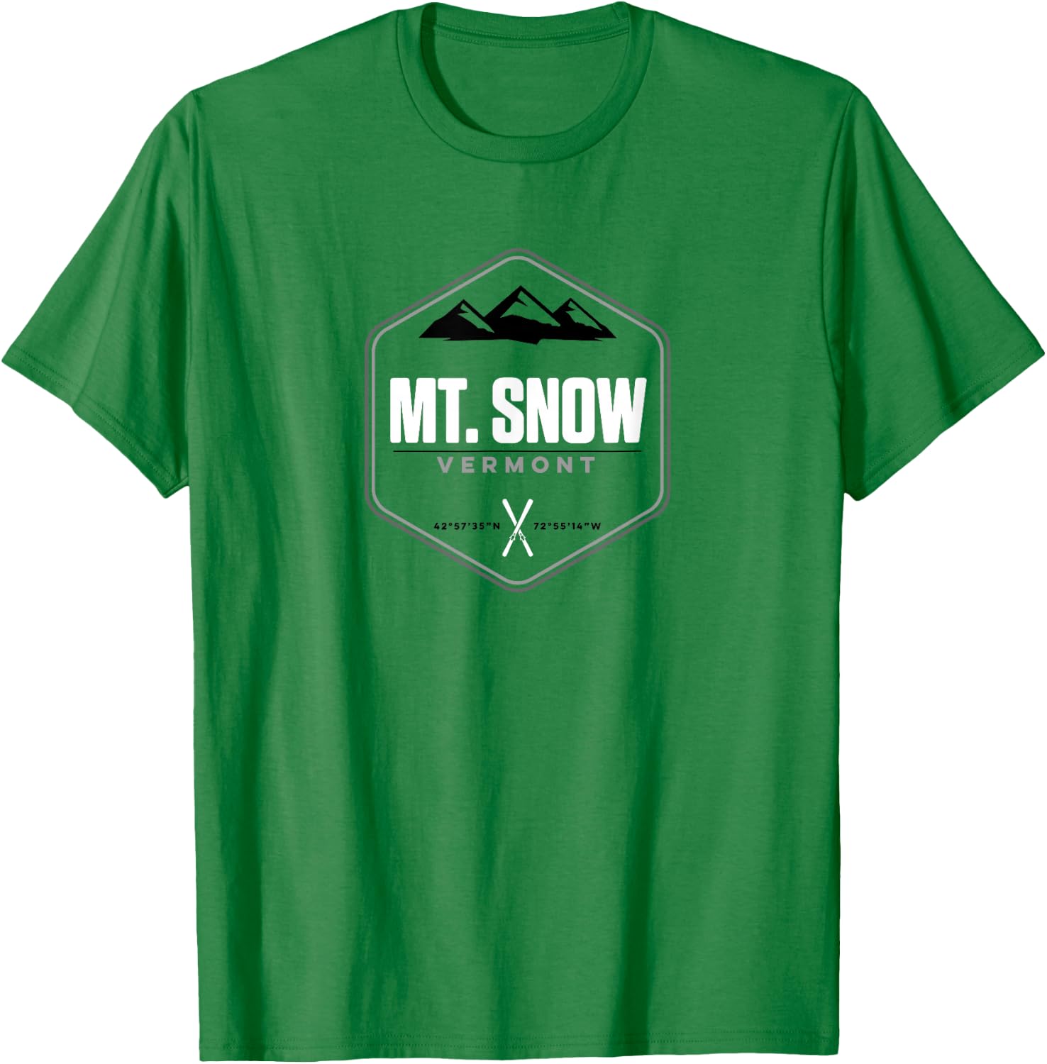 Mount Snow Vermont Graphic Ski T Shirt T-Shirt - T-Shirt | Irish Green
