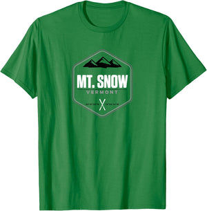 Mount Snow Vermont Graphic Ski T Shirt T-Shirt - T-Shirt | Irish Green