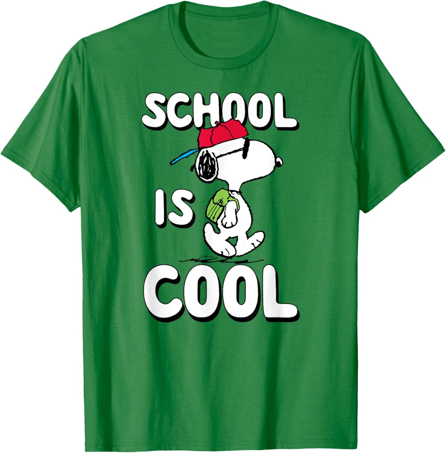 Peanuts - Snoopy School Is Cool T-Shirt - T-Shirt | Irish Green