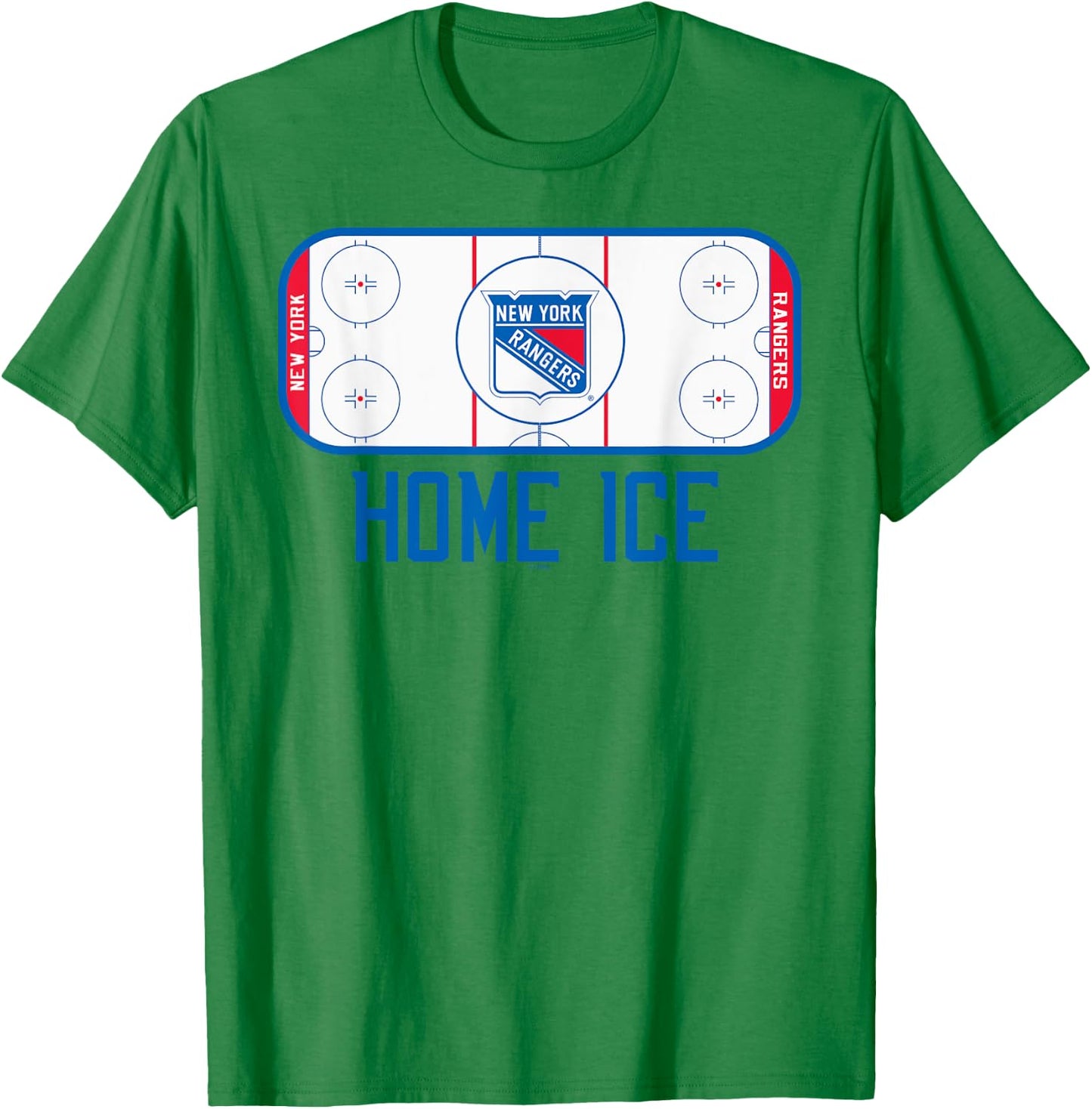 New York Rangers Home Ice Gray Officially Licensed T-Shirt - T-Shirt | Irish Green