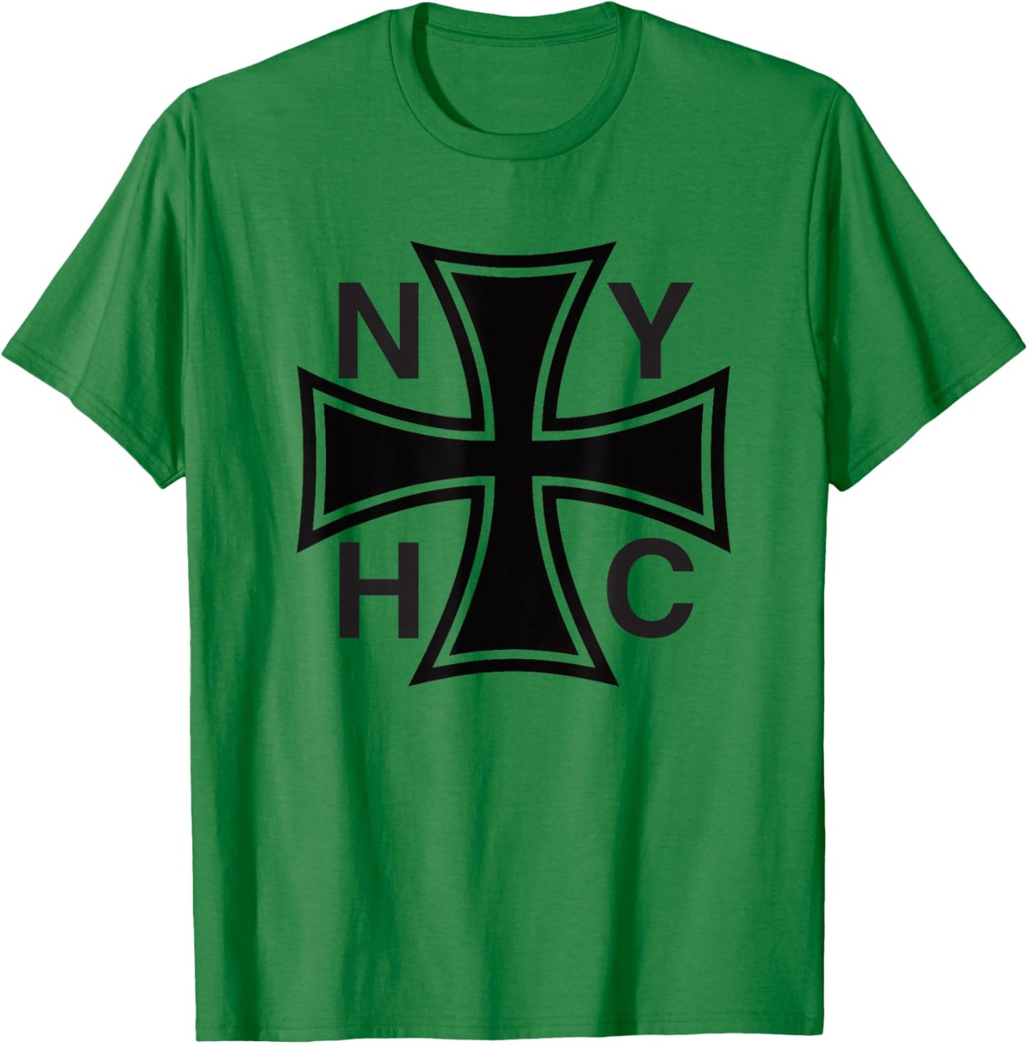 NEW YORK Hardcore is Worldwide NYHC Iron Cross T-Shirt - T-Shirt | Irish Green