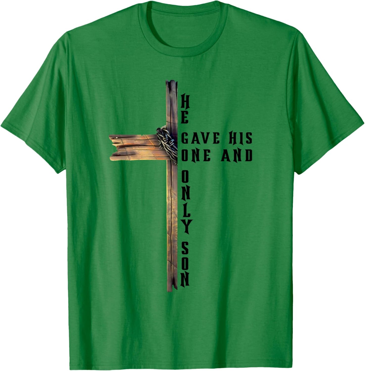 Christian Cross Bible John 3:16 Reflection T-Shirt - T-Shirt | Irish Green