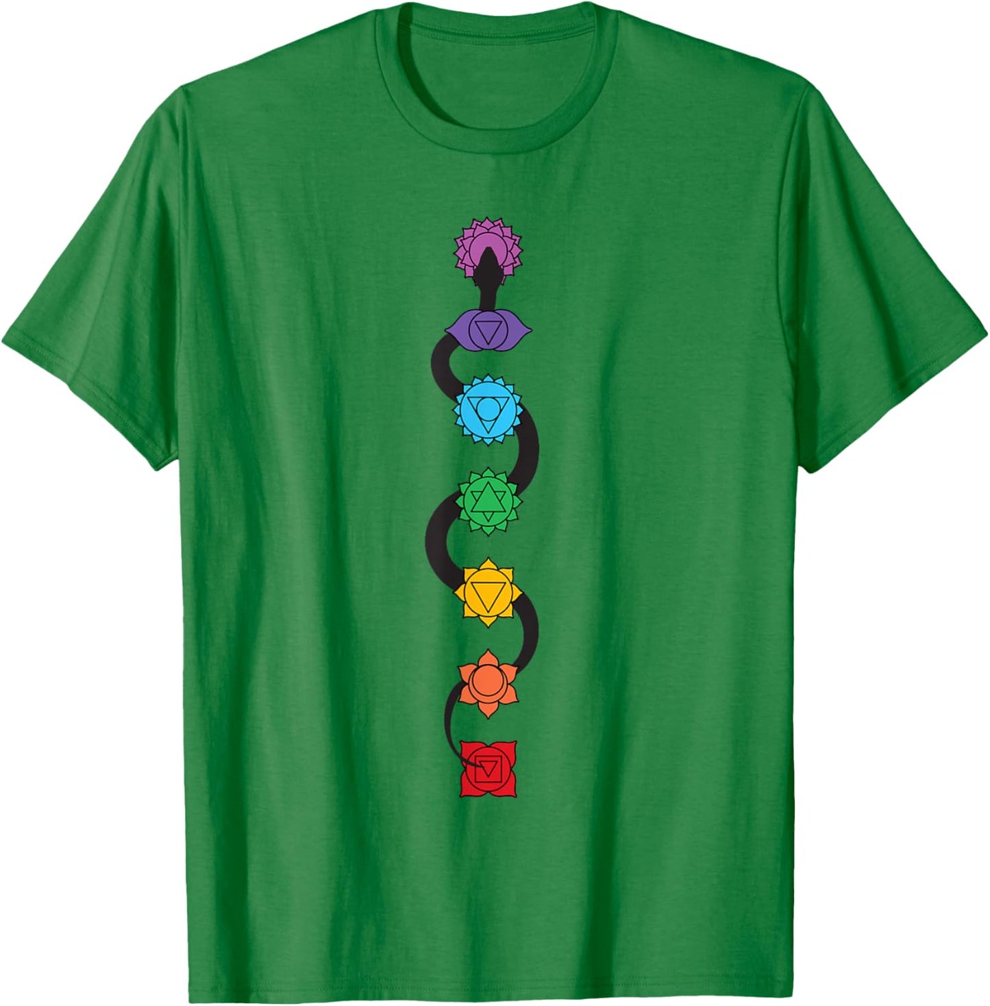 Kundalini Serpent Rising 7 Chakras Yoga - Kundalini Snake T-Shirt - T-Shirt | Irish Green
