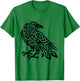 Tribal Crow Nordic Motifs Gaelic Patterns Crow Ornamental T-Shirt - T-Shirt | Irish Green