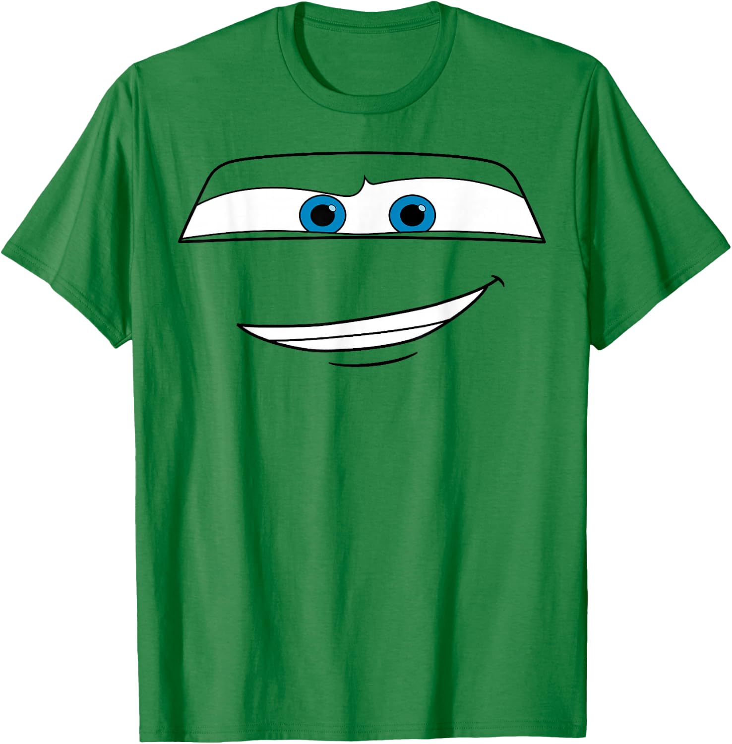 Disney Pixar Cars Lightning McQueen Big Face Short Sleeve T-Shirt - T-Shirt | Irish Green
