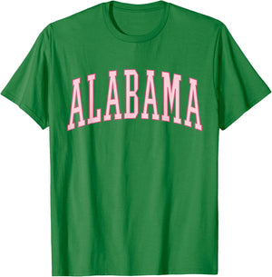 Preppy Varsity Pink Alabama T-Shirt - T-Shirt | Irish Green