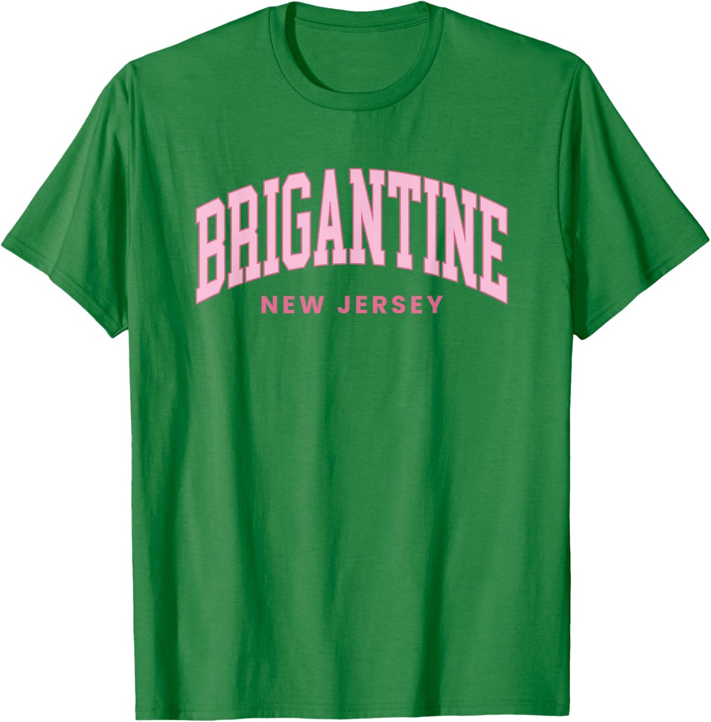 Brigantine New Jersey Retro Preppy Throwback Pink T-Shirt - T-Shirt | Irish Green