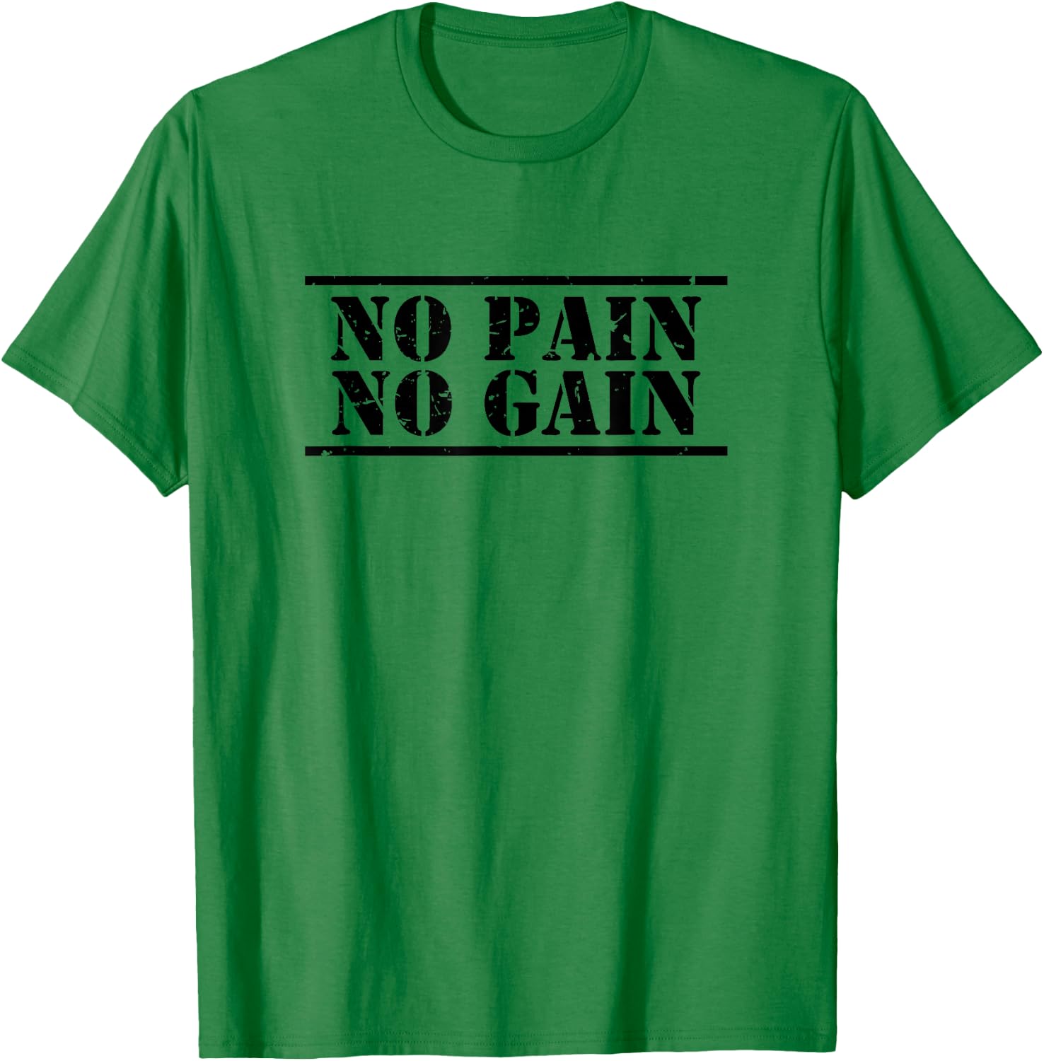 No Pain No Gain sport & fitness training distressed logo T-Shirt - T-Shirt | Irish Green