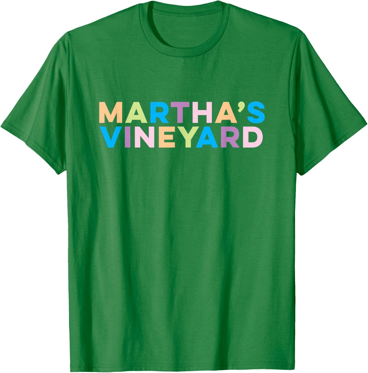 Martha's Vineyard Colorful Vacation T-Shirt - T-Shirt | Irish Green