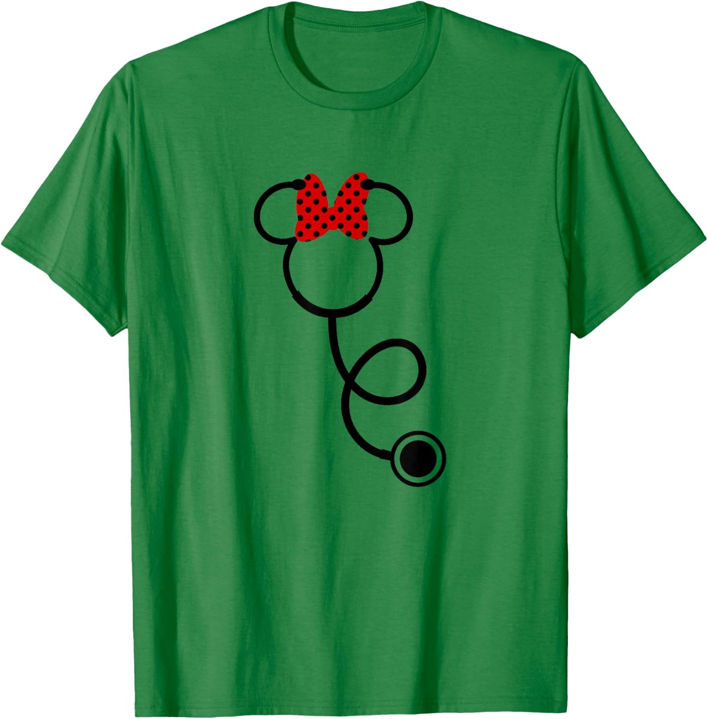 Disney Nurse's Day Minnie Mouse Stethoscope Small T-Shirt - T-Shirt | Irish Green