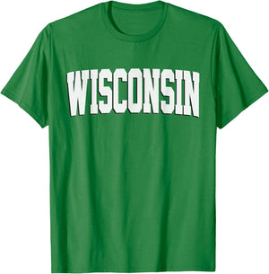 Vintage Wisconsin Wisconsin Red Retro Wisconsin T-Shirt - T-Shirt | Irish Green