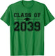 Class of 2039 Grow With Me First Day of School Graduation T-Shirt - T-Shirt | Irish Green