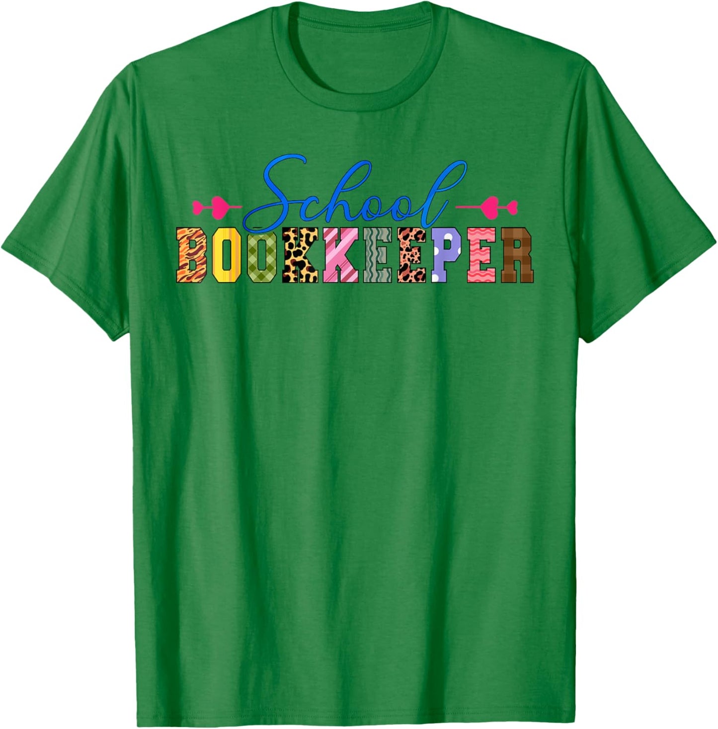 School Bookkeeper Appreciation Leopard T-Shirt - T-Shirt | Irish Green