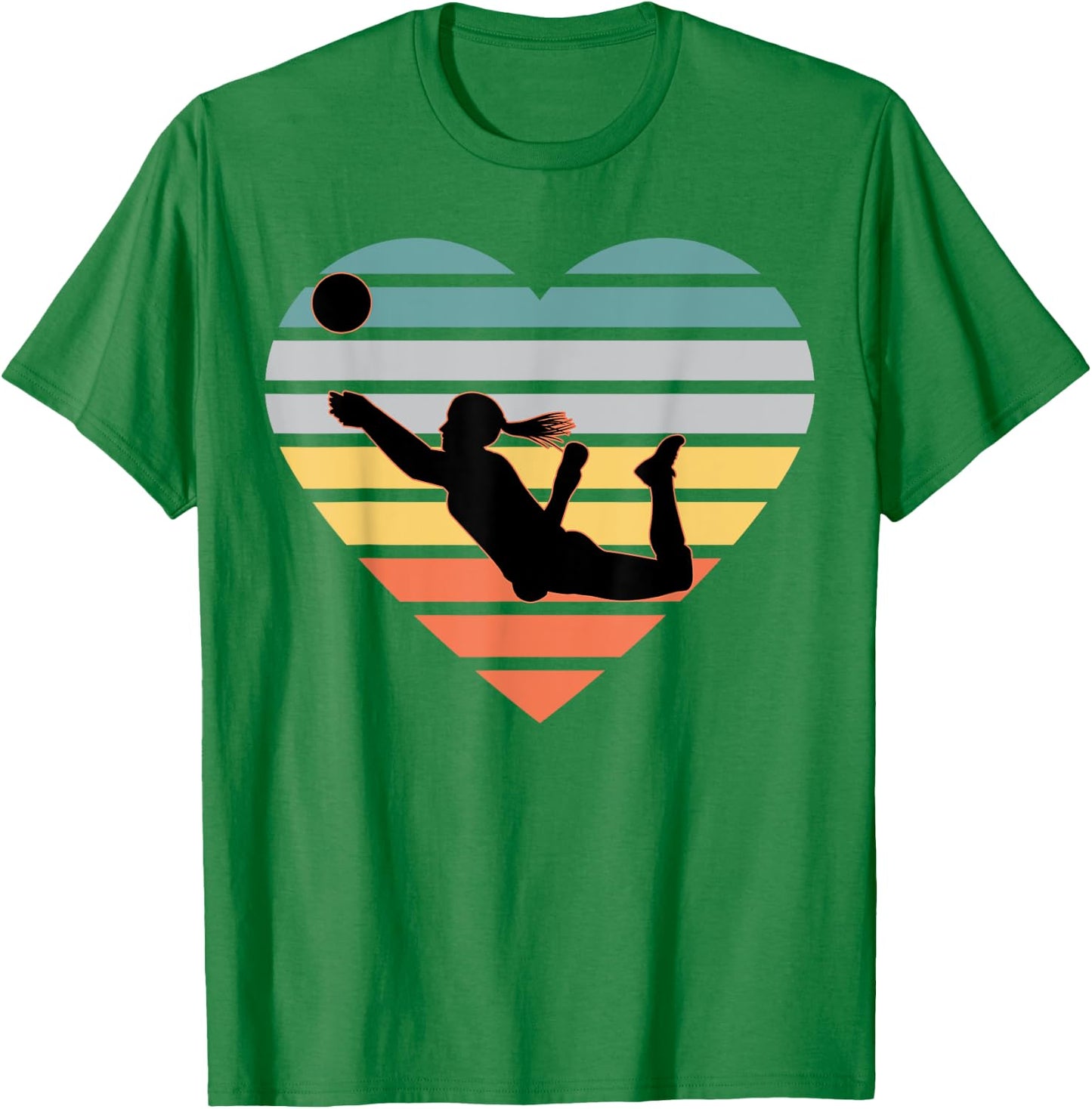 Volleyball Gifts for Teen Girls Retro Vintage Heart T-Shirt - T-Shirt | Irish Green