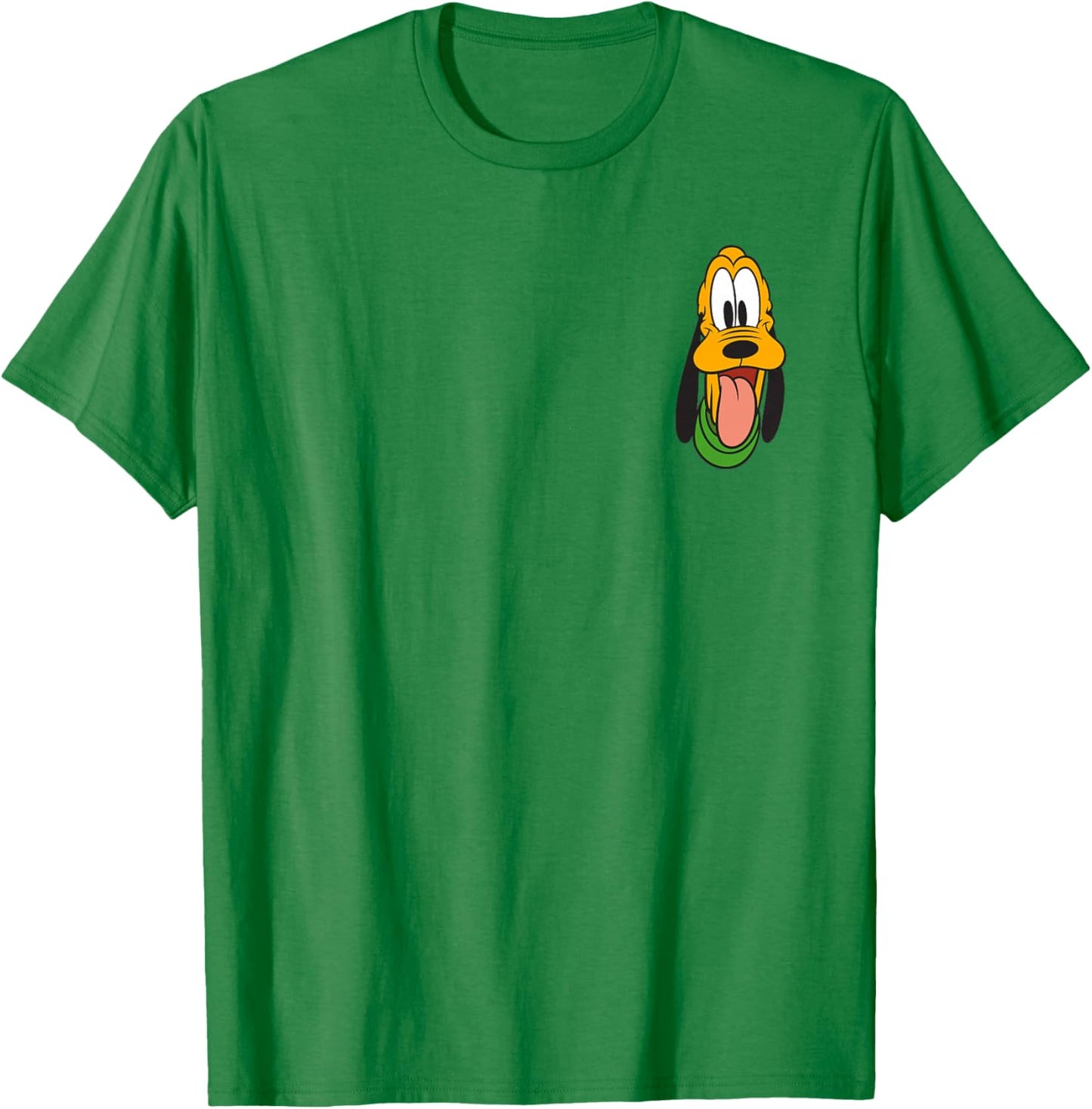 Disney Mickey and Friends Pluto Face Small Pocket Logo T-Shirt - T-Shirt | Irish Green