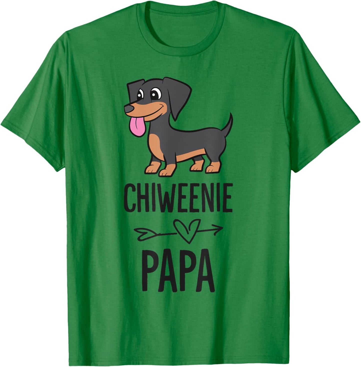 Chiweenie Papa Cute Chiweenie Dog T-Shirt - T-Shirt | Irish Green
