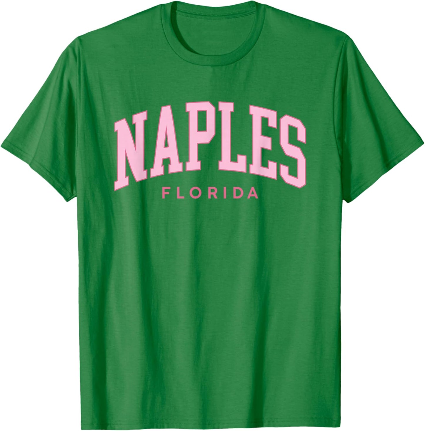 Naples Florida Retro Preppy Throwback Pink Girls Souvenir T-Shirt - T-Shirt | Irish Green