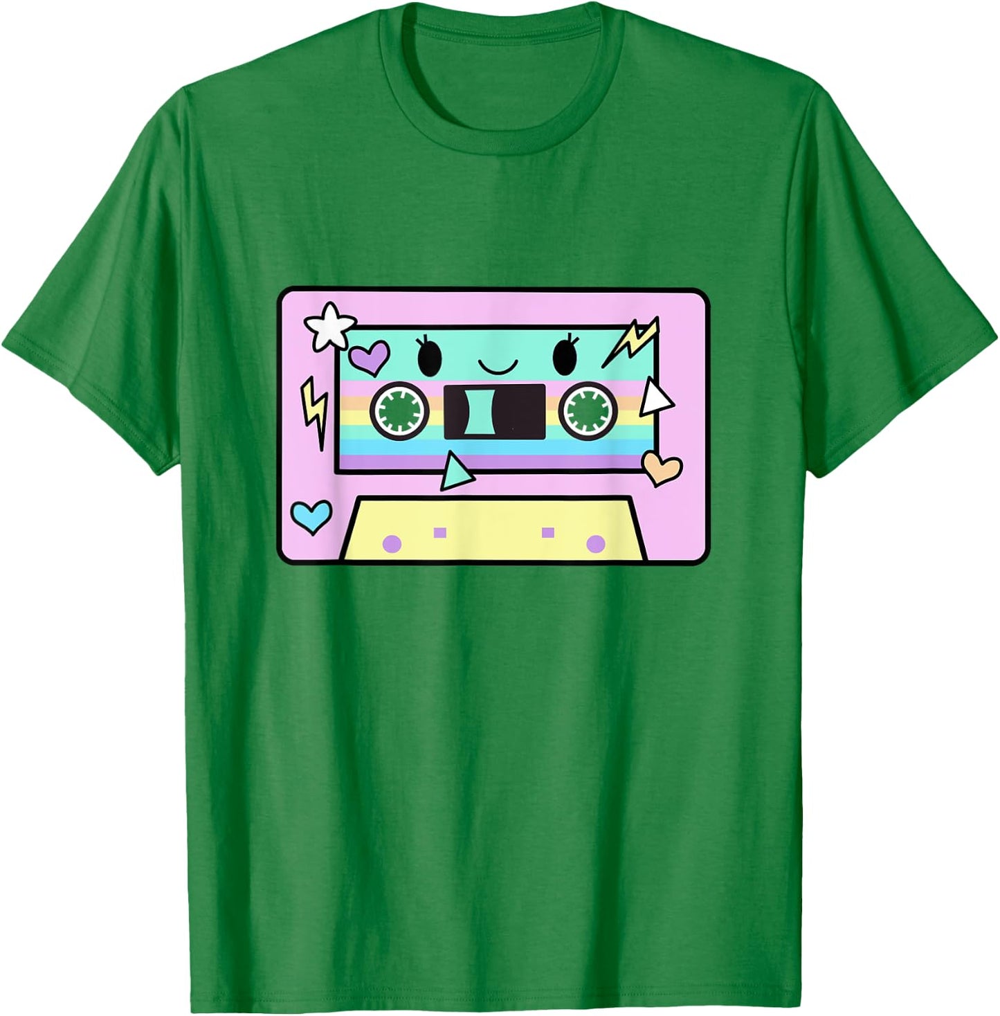 Cassette Tape Shirt Women Cute Kawaii Pastel Colors 80's T-Shirt - T-Shirt | Irish Green