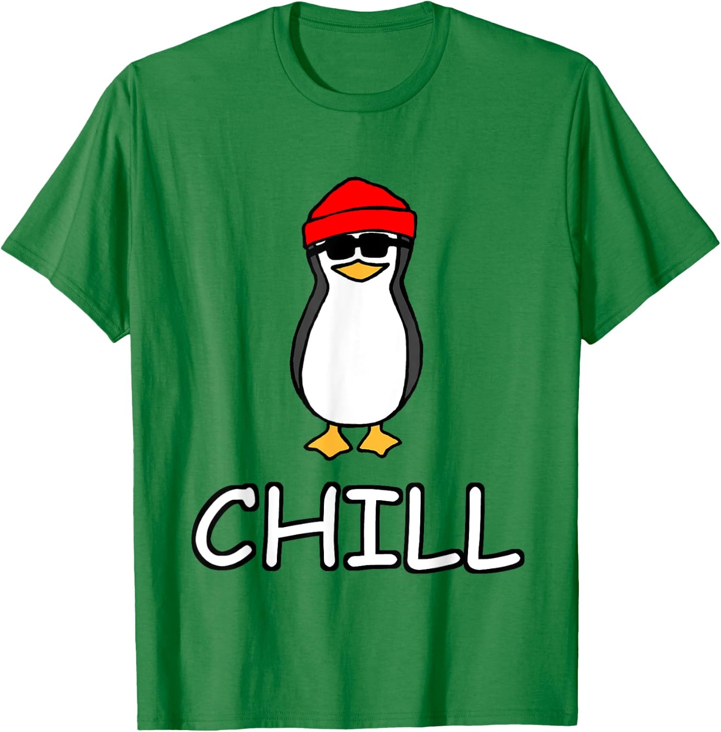 Chill Penguin for Boys Girls Men Women T-Shirt - T-Shirt | Irish Green