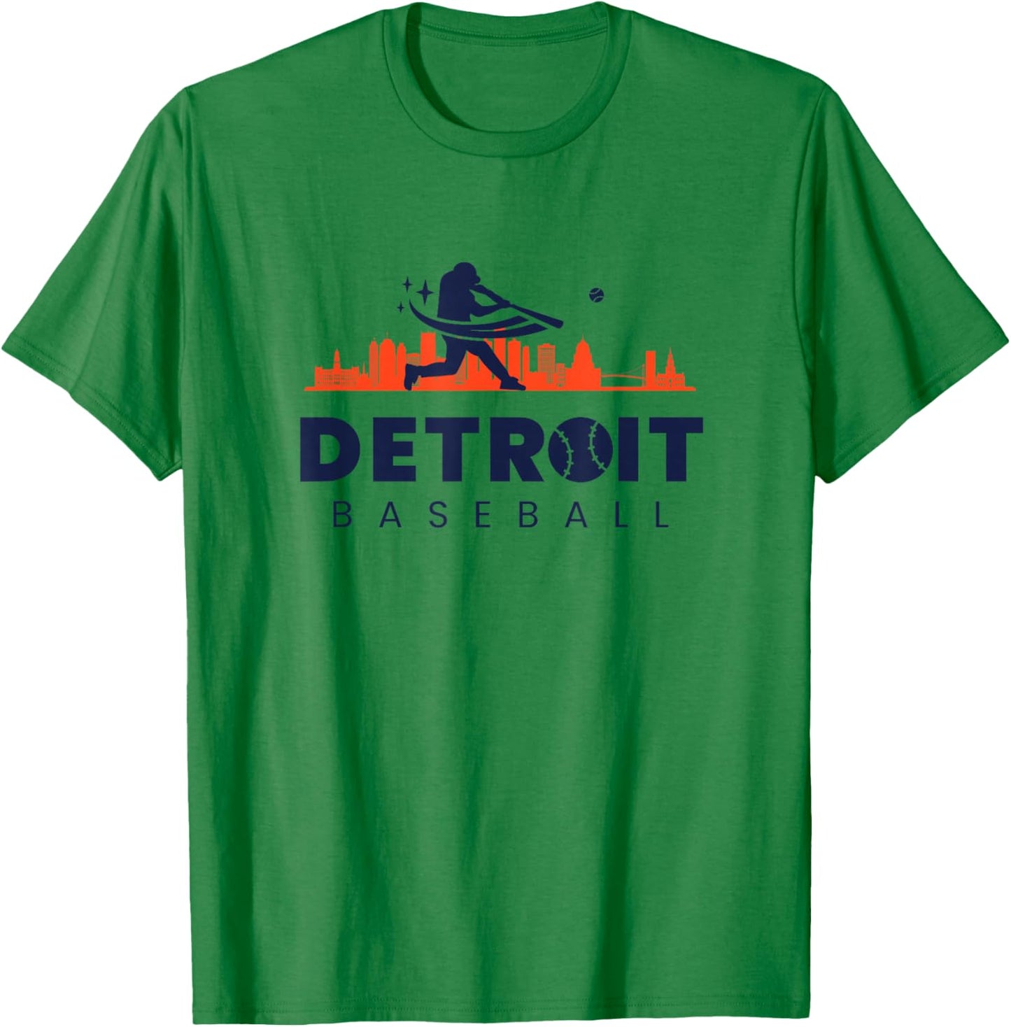 Detroit Baseball Vintage Minimalist Retro Baseball Lover T-Shirt - T-Shirt | Irish Green