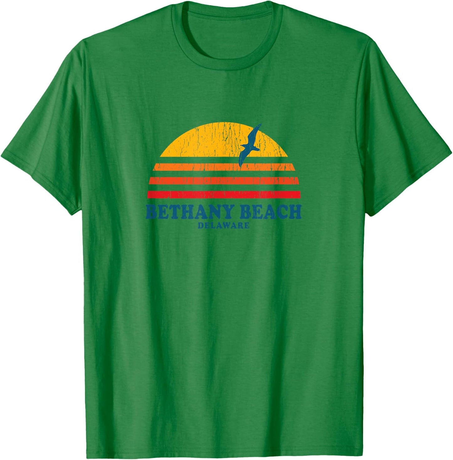 Bethany Beach Delaware DE Vintage Graphic 70s Women Kids T-Shirt - T-Shirt | Irish Green