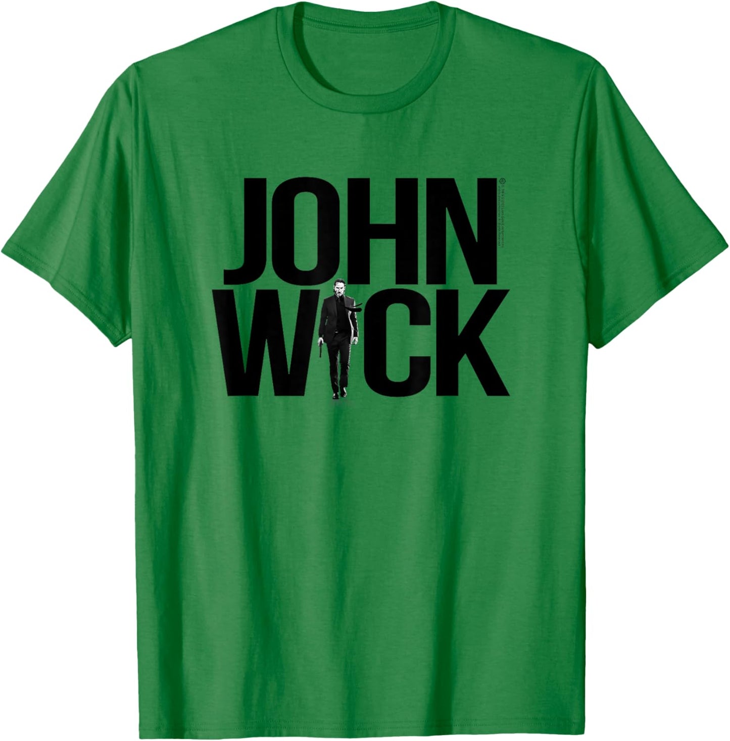John Wick Bold Logo with Photo Action Movie T-Shirt - T-Shirt | Irish Green