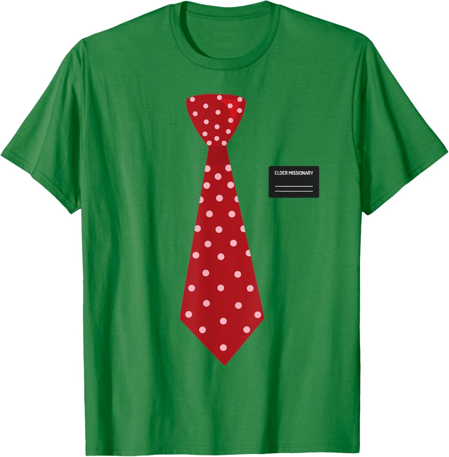 Funny Mormon Missionary Costume, LDS Elder Tie & Name Tag T-Shirt - T-Shirt | Irish Green