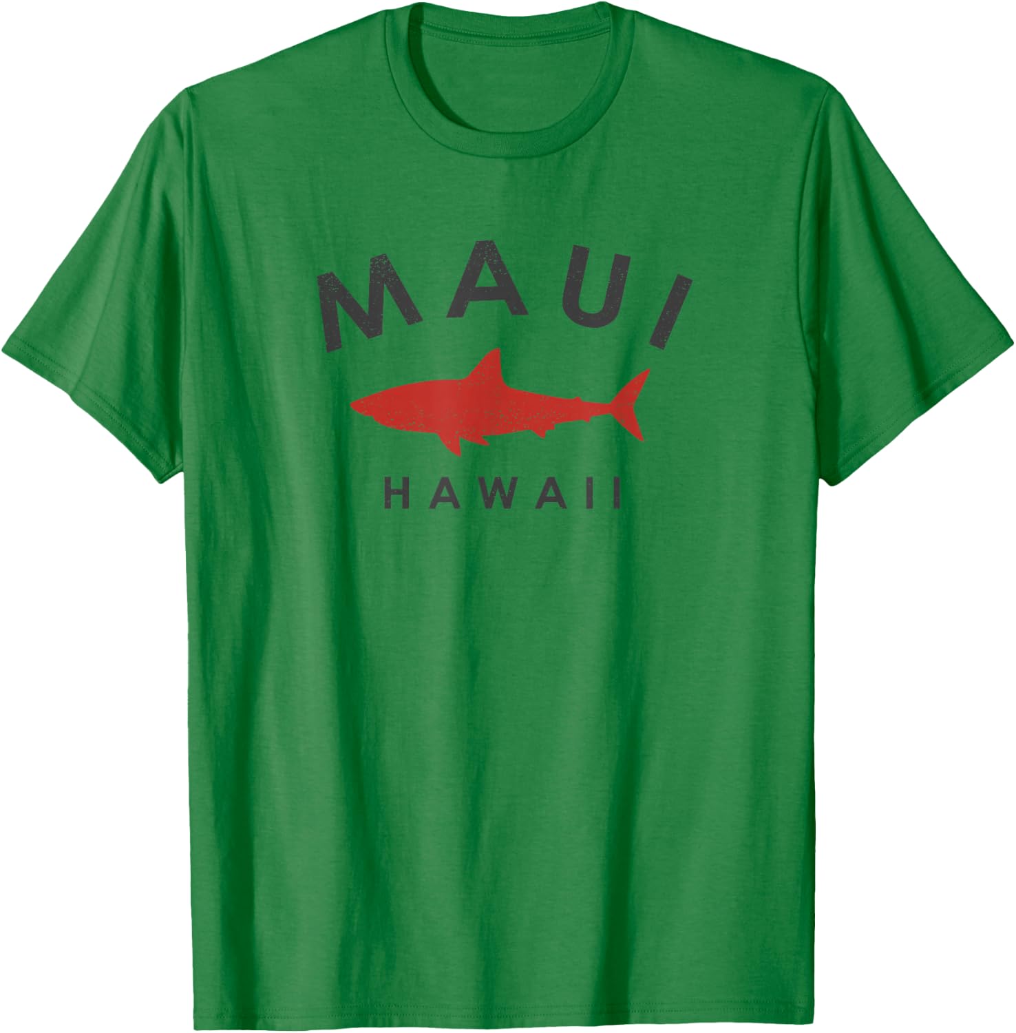 Maui Hawaii Shark Vacation Souvenir Vintage Hawaiian T-Shirt - T-Shirt | Irish Green