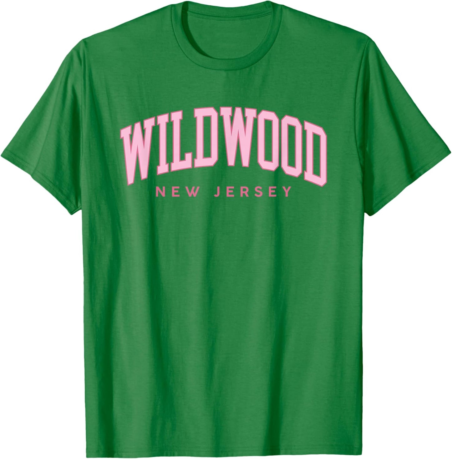 Wildwood New Jersey Retro Preppy Throwback Pink Girls T-Shirt - T-Shirt | Irish Green