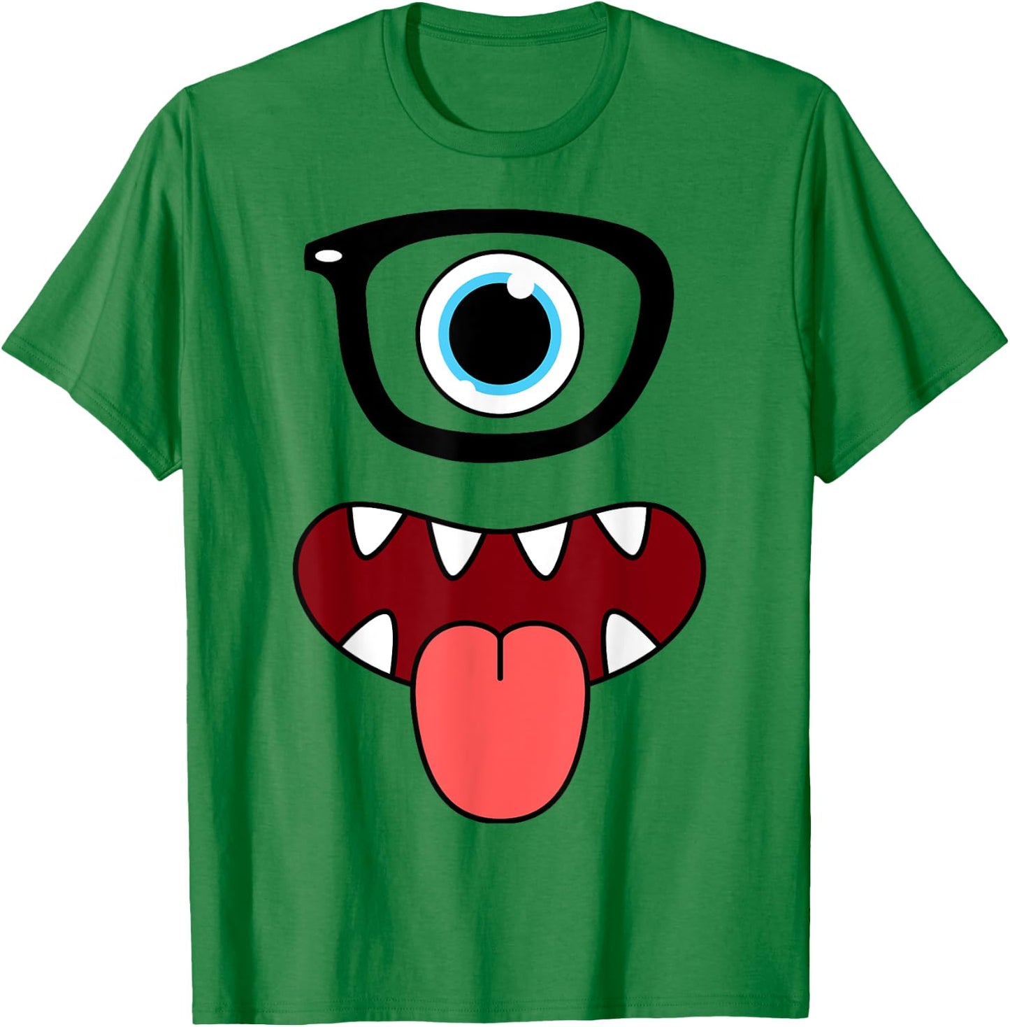 Funny Monster Face Nerd Glasses Costume Birthday Halloween T-Shirt - T-Shirt | Irish Green