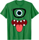Funny Monster Face Nerd Glasses Costume Birthday Halloween T-Shirt - T-Shirt | Irish Green