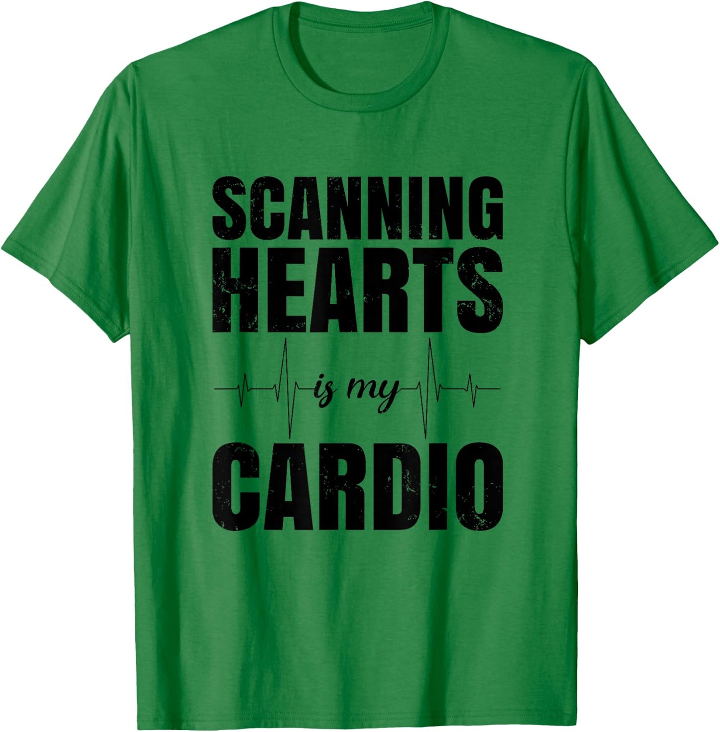 Funny Cardiac Sonographer - Scanning Hearts T-Shirt - T-Shirt | Irish Green
