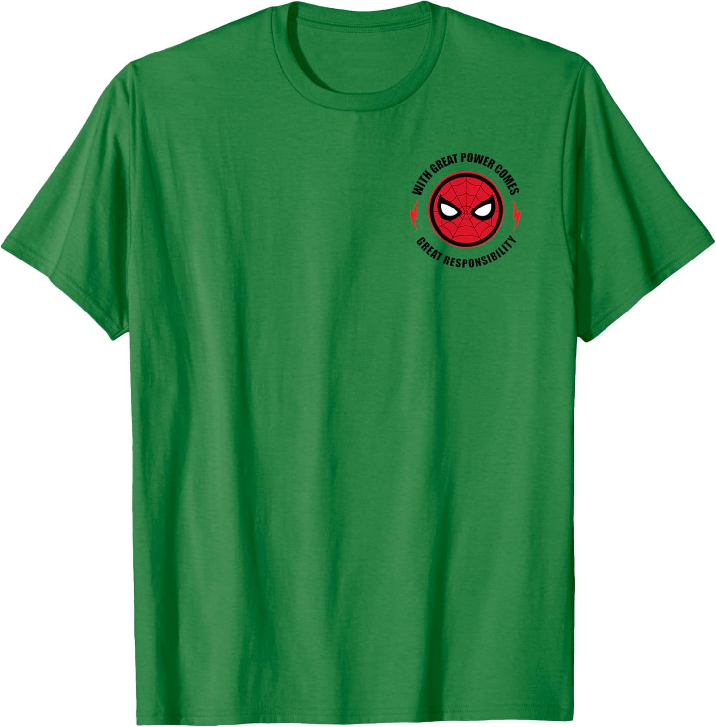 Marvel Spider-Man With Great Power Great Responsibility Icon T-Shirt - T-Shirt | Irish Green