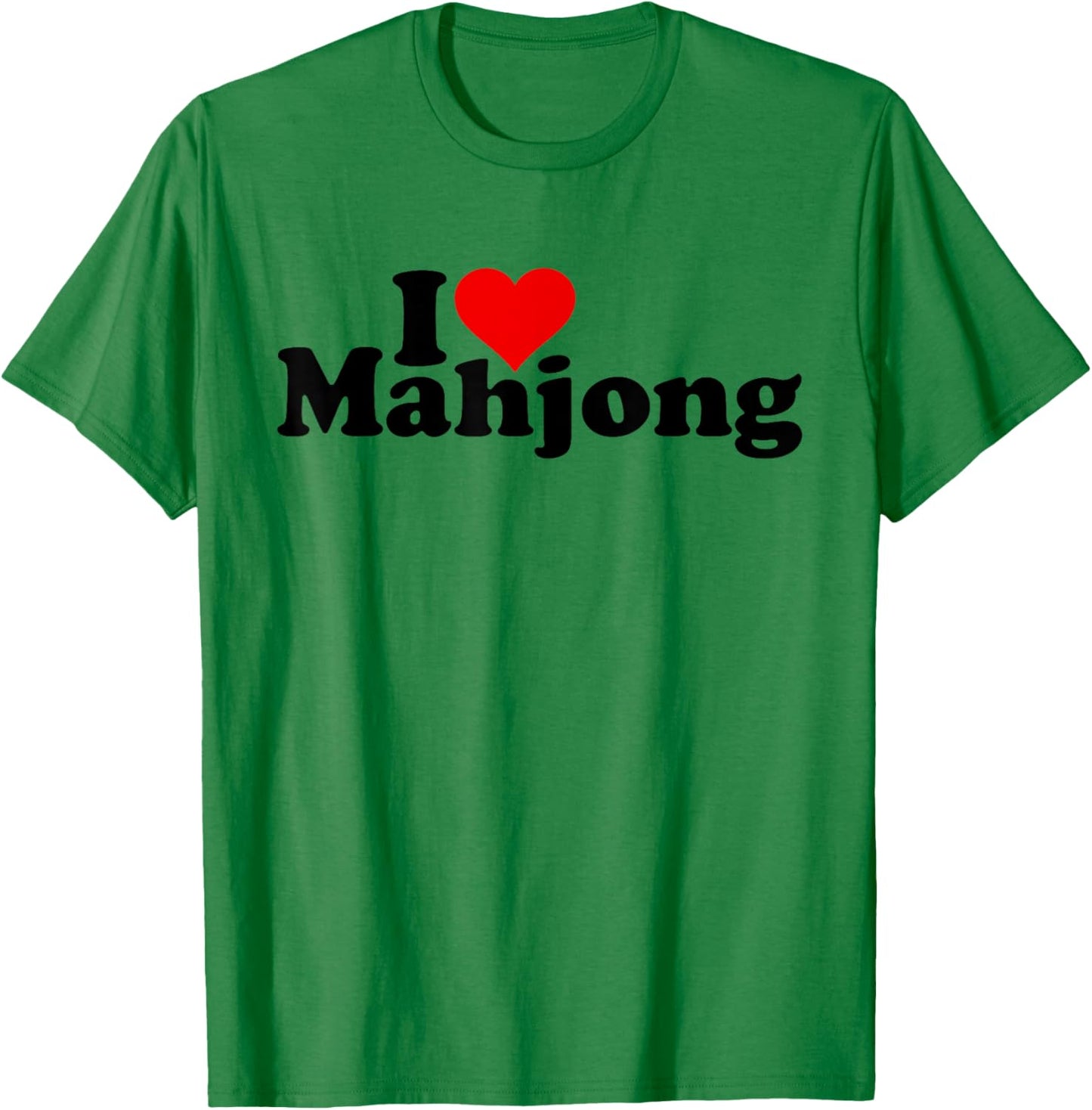 I Love Heart Mahjong Mah-jongg T-Shirt - T-Shirt | Irish Green