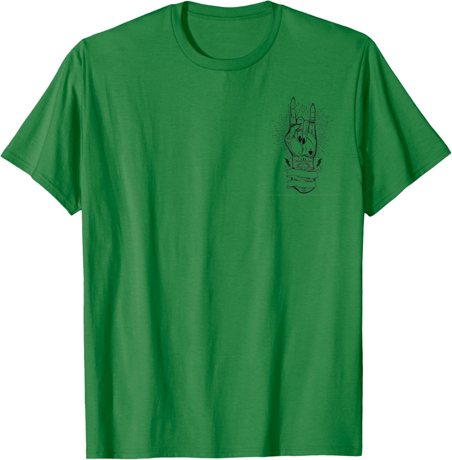 Pommesgabel Heavy Metal Rock Frau Mädchen Feminismus dezent T-Shirt - T-Shirt | Irish Green